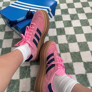 Adidas gazelle bold pink glow gum